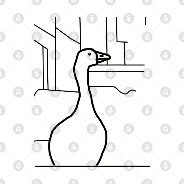 Minimal Goose in the City by ellenhenryart