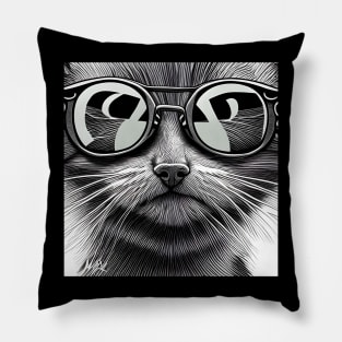 Cat with Sunglass Pillow