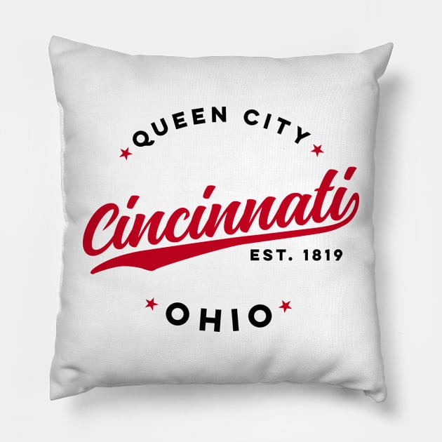 Vintage Cincinnati Ohio Queen City USA Pillow by DetourShirts