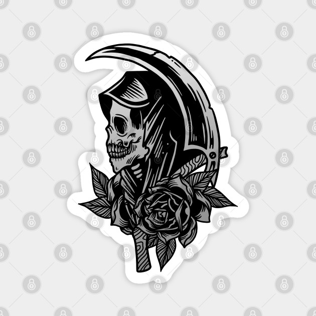 SaltyDog American Traditional Grim Reaper Poster for Sale by saltydog   Redbubble