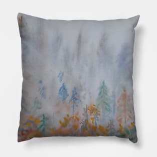 A foggy autumn landscape Pillow