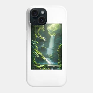 Waterfalls in a Forest Morning Sunshine Phone Case