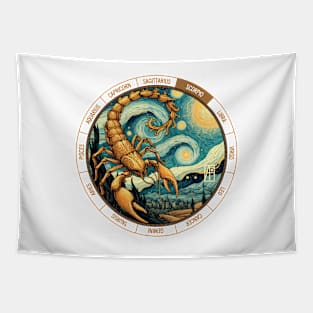 ZODIAC Scorpio - Astrological SCORPIO - SCORPIO - ZODIAC sign - Van Gogh style - 1 Tapestry