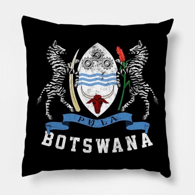 Botswana // Vintage Look Flag Design Pillow by DankFutura