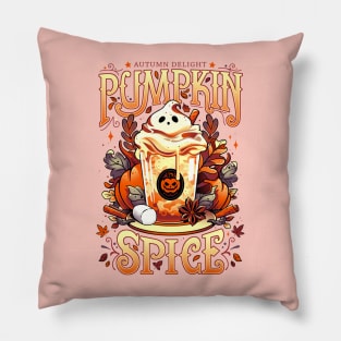 Ghostly Pumpkin Spice - Cute Food Pillow