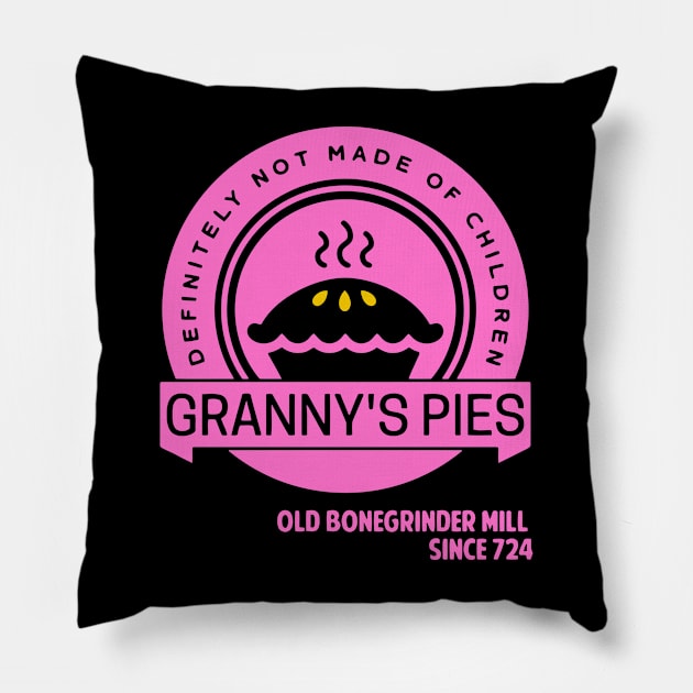 Granny's Pies -- Definitely Not Made of Children Pillow by Emerald Random
