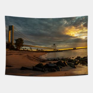 Sunrise over Staten Island Tapestry