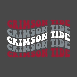 Crimson Tide Wave Font Design T-Shirt