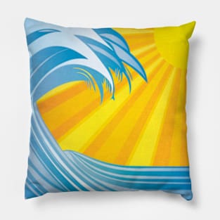 Big Wave on a Sunny Day Pillow