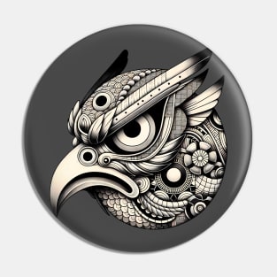 Japanese Bird Mask Pin