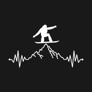 Awesome Snowboarder Heartbeat Snowboarding T-Shirt