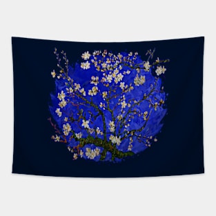 Van gogh abstract Daisy with Blue Background Tapestry