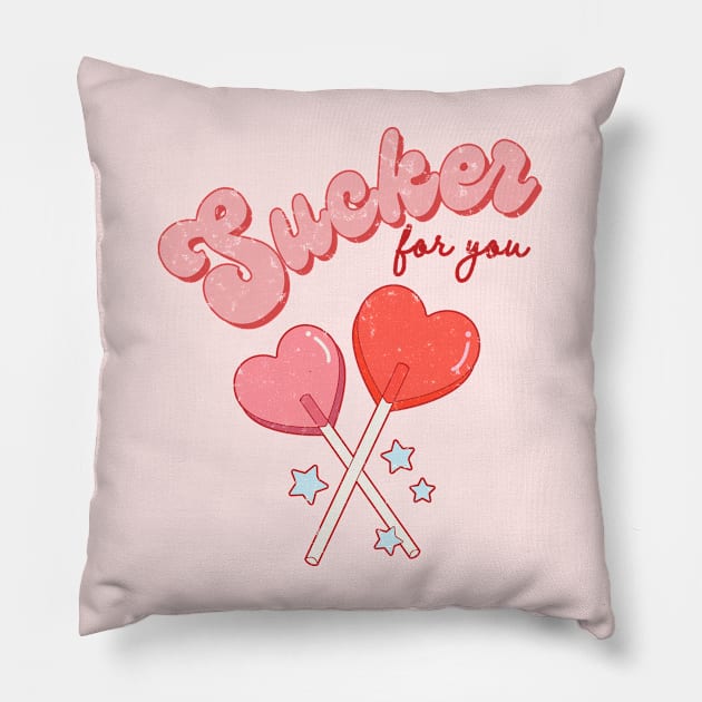 I Am A Sucker For You, I Love You Matching Couple Pillow by SilverLake