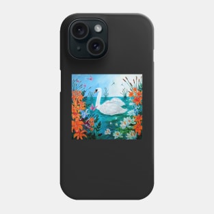 swan on the pond Phone Case