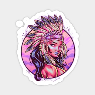 Native Indian Girl Magnet