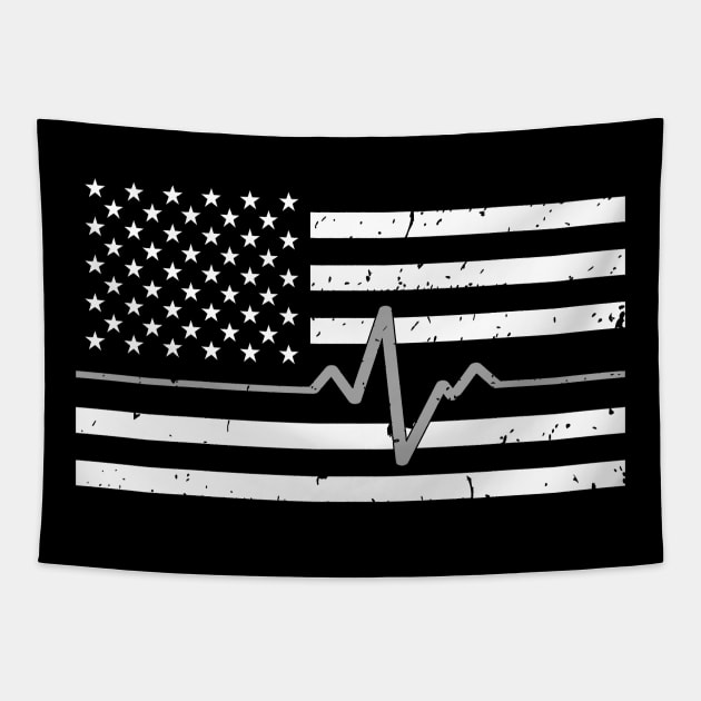 Thin Silver Line Flag - Corrections Officer Gift Tapestry by bluelinemotivation