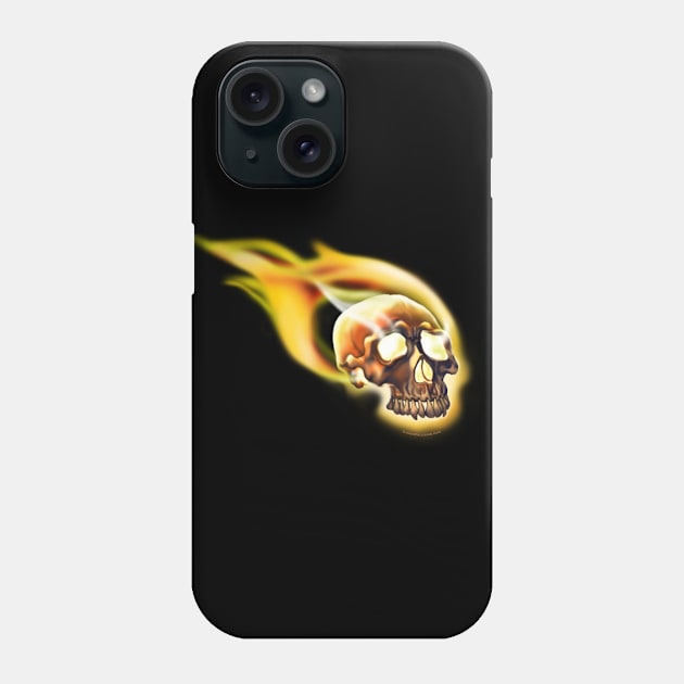 Flaming Skull Phone Case by Zeleznik