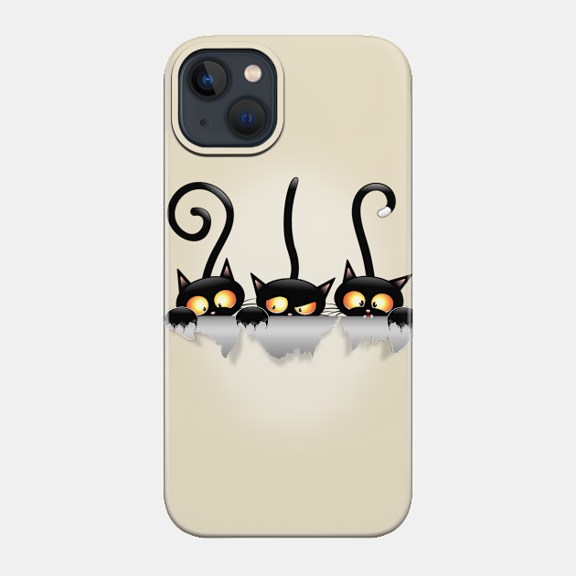 Cats Naughty and Playful Cartoon Characters - Funny Cats - Phone Case