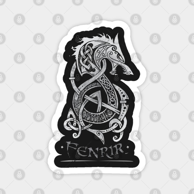 Fenrir: The Monster Wolf of Norse Mythology (Gray) Magnet by celtichammerclub