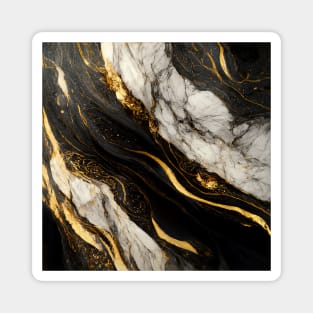 Black and Gold Marble Magnet