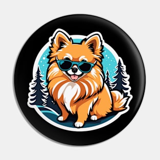 Pomeranian Christmas Drawing Pin