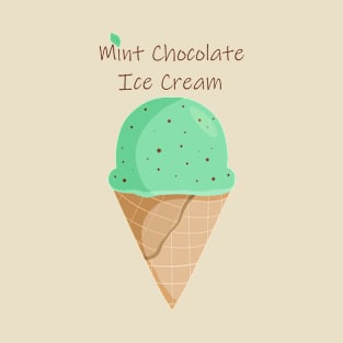Mint Chocolate Chip Ice Cream Illustration T-Shirt