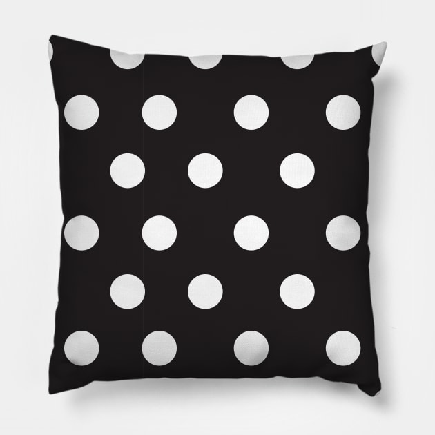 Black and White Large Polka Dot Pillow by squeakyricardo