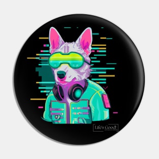 dog ciberpunk Pin