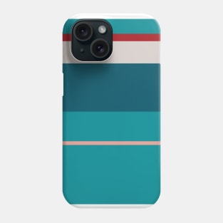 A tremendous consistency of Rouge, Pastel Pink, Silver, Dark Cyan and Philippine Indigo stripes. Phone Case