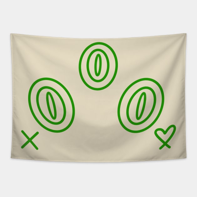 Smiley Face  Alien face design Tapestry by at Rina's print