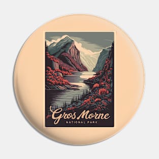 Gros Morne National Park Retro Poster Pin