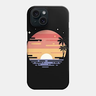 Retro vintage tropical sunset Phone Case