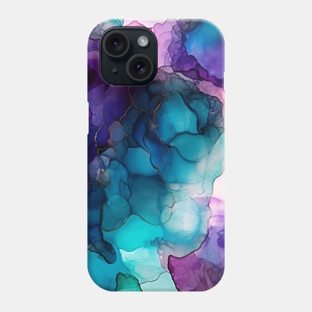 Grape Haze - Abstract Alcohol Ink Art Phone Case by inkvestor