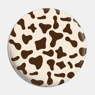 Chocolate Dairy Cow Print Pattern on Milk Background Pin