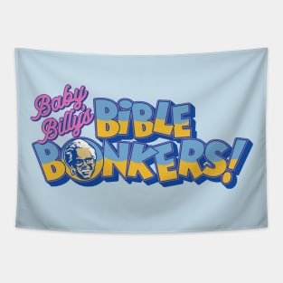 Baby Billy's Bible Bonkers Game Show Logo Tapestry