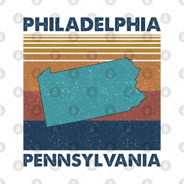 Philadelphia Pennsylvania Retro Vintage Clothing Men Women Custom T-Shirts Unique Graphic by lorijaquelyn