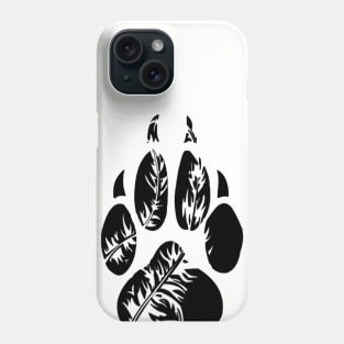 Feather Wolf Paw Print Phone Case