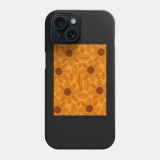 Leaves and flowers in shades of brown Phone Case