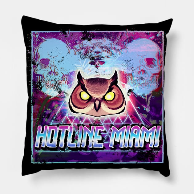 Vaporwave Miami Pillow by Jack Calvin Wolfe Illustrations