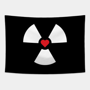 Radioactive Sign Radiation Symbol Nuclear Hazard Heart Tapestry