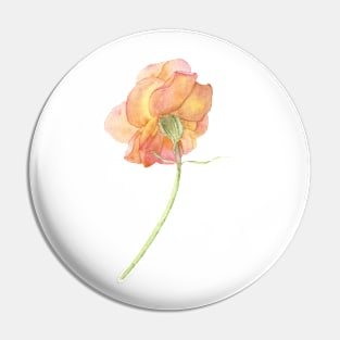 Orange Rose Pin