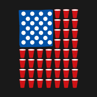 US Flag Ping Pong Beer T-Shirt