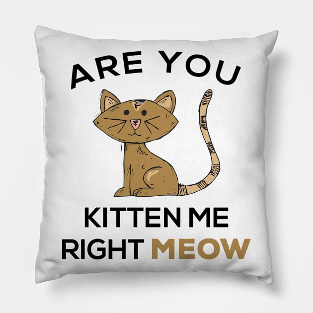 Are you kitten me right meow? Pillow by Gorilla Designz