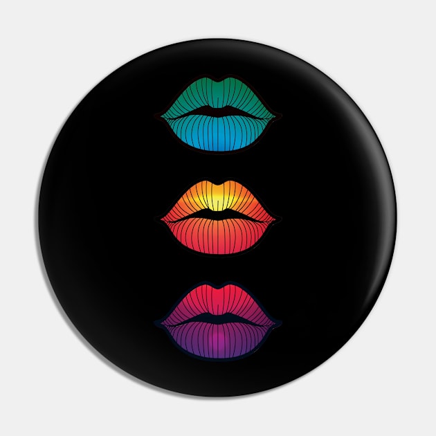 Color Kiss Lips Pin by Angelic Gangster