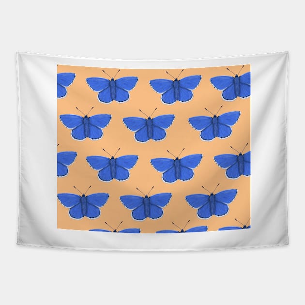 Amazing Common Blue Butterfly Tapestry by ButtonandSquirt