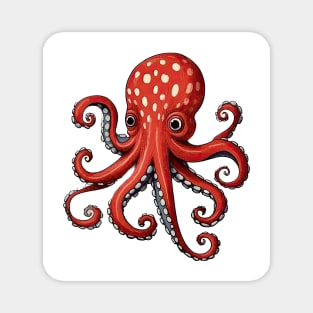 Scarlet Octopus Magnet