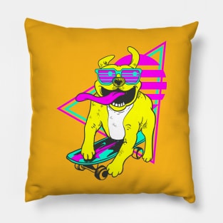 RETRO PIT BULL ON SKATES BOARD Pillow