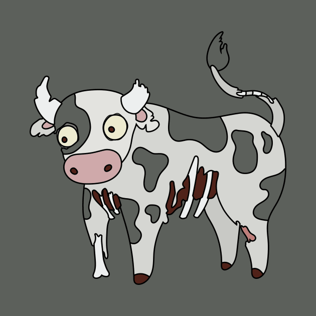 Zombie Cow Cartoon // Funny Halloween Zombie by SLAG_Creative