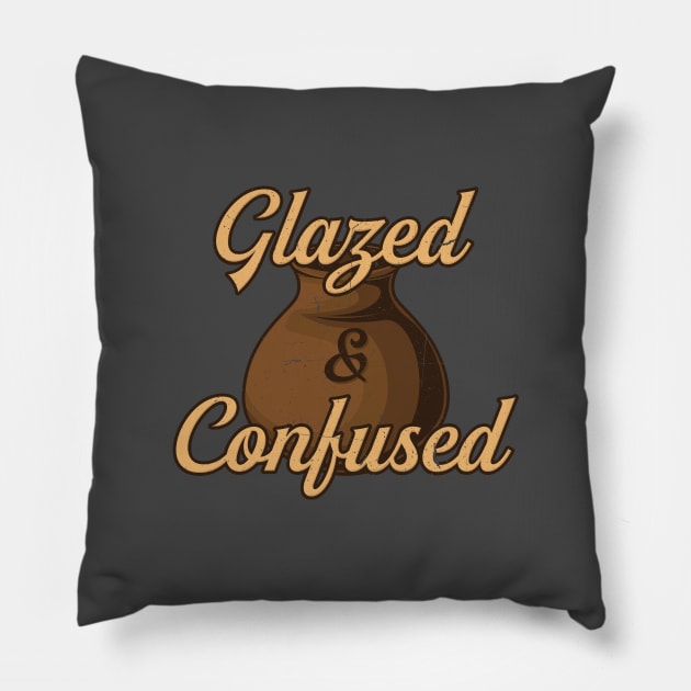 Pottery " Glazed And Confused " Pillow by Design Seventytwo