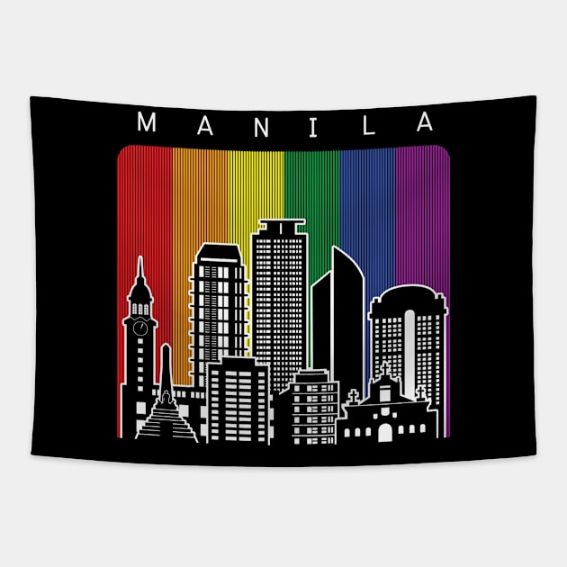 Manila LGBT Flag Tapestry by travel2xplanet